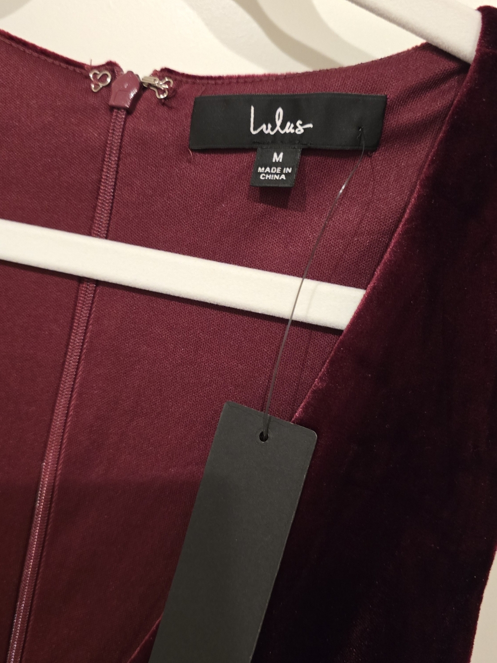 Lulu's Burgundy Velvet V-Neck Sleeveless Dress - Picture 6 of 7
